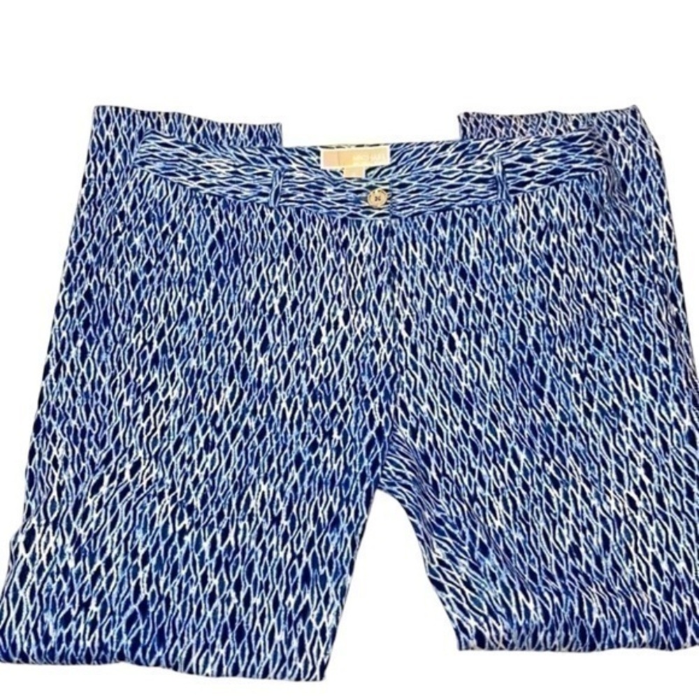 Michael Kors Cadet Blue Abstract Ankle Pants | Sz 6